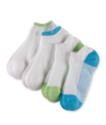 Miss Attitude Girls' 4-pack Low-cut Cushion Mesh Socks - Bright Combo
