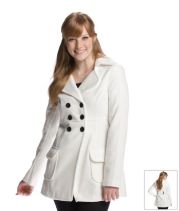 A. Byer Solid Double-breasted Jacket - Winter White