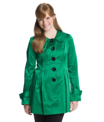 A. Byer Juniors' Solid Sateen Jacket - Emerald