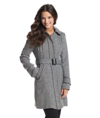 A. Byer Juniors' Diagonal Twill Jacket - Black/White