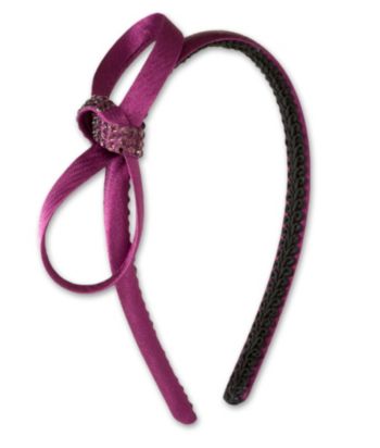 K&K Creative Headband w/Satin Bow & Rhinestones