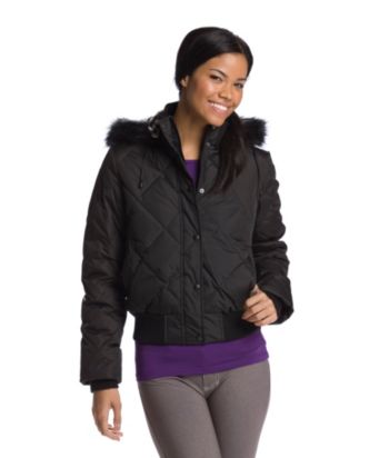 Grane® Juniors' Fur-trim Puffy Jacket