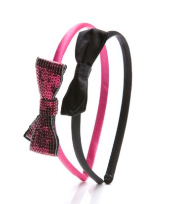 K&K Creative 2 Headbands - One Satin Bow & One Sequin Bow