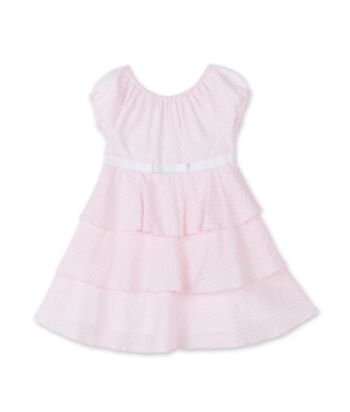 Little Miss Attitude Girls' 2T-4T 3 Tier Dress - Pink Dot