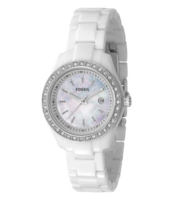 Fossil® "Stella" Skinny White Glitz Watch
