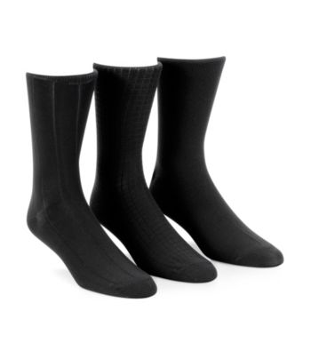 Calvin Klein Men's 3-Pack Assorted Microfiber Dress Socks - Black
