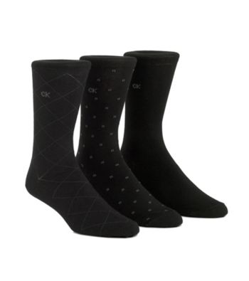 Calvin Klein Men's 3-Pack Assorted Pattern Dress Socks