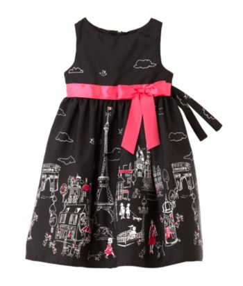 Rare Editions Girls' 2T-16 Paris Dress - Black
