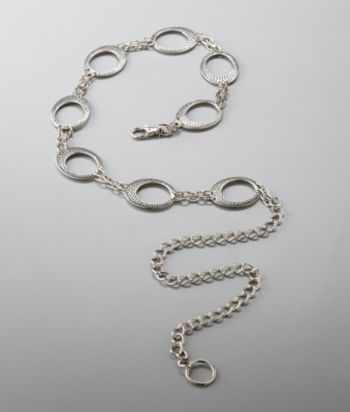 Rolfs® Chain Belt with Oval Links - Silver/Black