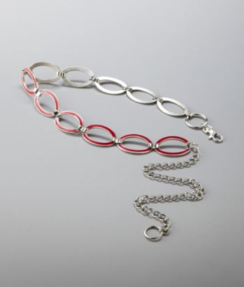 Rolfs® Chain Belt with Enamel Rings - Red