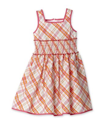 Little Miss Attitude Girls' 2T-6X Smocked Waist Dress - Plaid