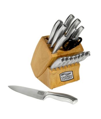 Chicago Cutlery Insignia Steel 18-pc. Block Set with In Block Sharpener