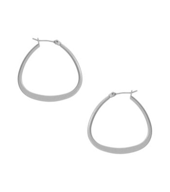 Kenneth Cole® Small Triangle Hoop Earrings - Silvertone