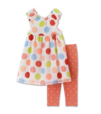 B.T. Kids® Girls' 2T-6X Dot Dress Set - Orange