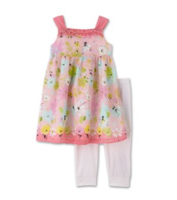 B.T. Kids® Girls' 4-6X Sheer Floral Dress Set - Pink