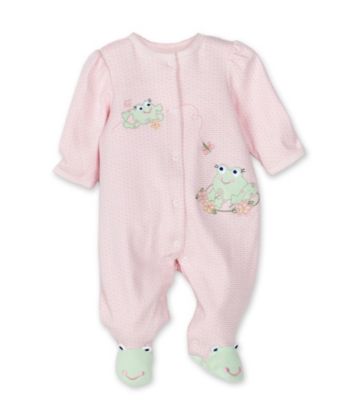 Little Me Baby Girls' Frog Footie - Pink
