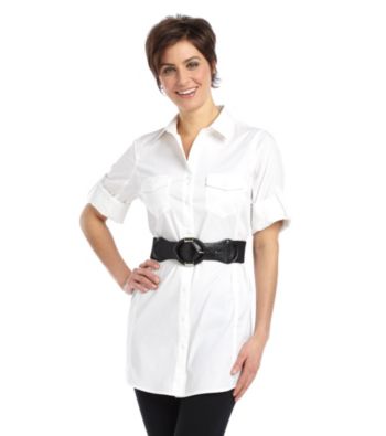 Fashion Focus Croco Stretch Belt with Braided Oval