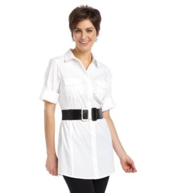 Fashion Focus Modern Interlock Stretch Belt - Black/Silver
