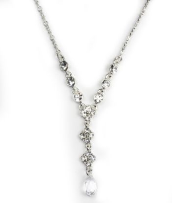 Givenchy® Crystal Drop Y-Necklace - Silvertone