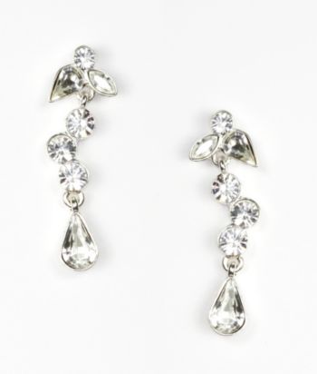 Givenchy® Linear Crystal Earrings - Silvertone