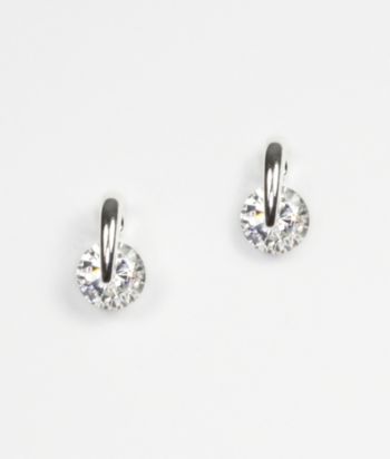 Givenchy® Crystal Cubic Zirconia Button Stud Earrings - Silvertone