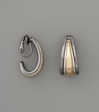 Anne Klein® Clip J Hoop Earrings - Tritone