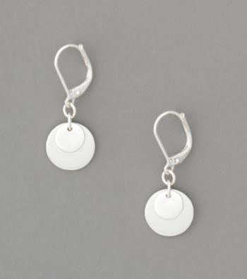 Lauren Ralph Lauren Silvertone Triple Disc Drop Earrings