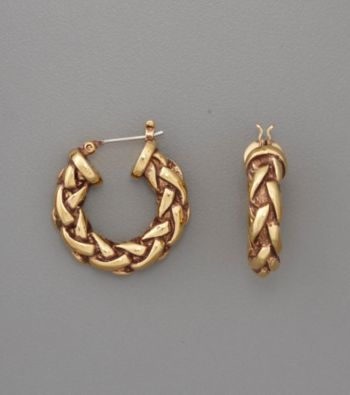 Lauren Ralph Lauren Goldtone Braided Hoop Earrings