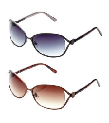Nine West® Metal Square with Open Temple Sunglasses