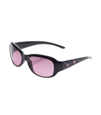 Blink Junior Oval Wrap with Stone Pattern Sunglasses - Black