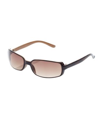 Blink Plastic Rectangle with Rhinestone Sunglasses - Tortoise/Orange