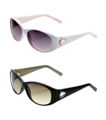 Blink Plastic Cateye Sunglasses with Large Stone on Temple