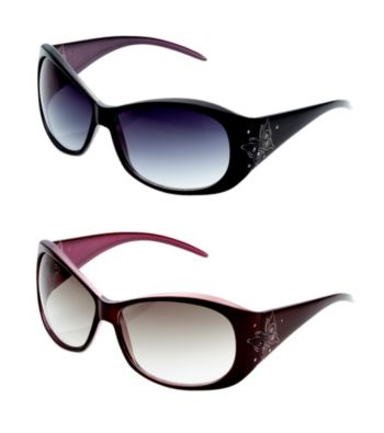 Blink Plastic Round Sunglasses with Butterfly on Hinge