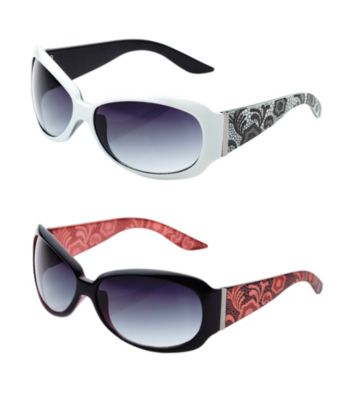 Blink Plastic Oval Sunglasses with Etched Temples