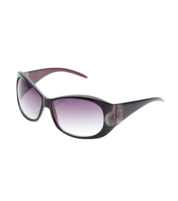Blink Plastic Butterfly Sunglasses with Large Heart on Hinge - Black