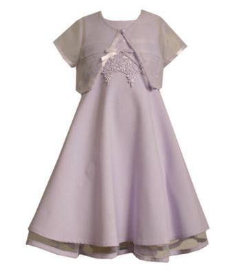 Bonnie Jean® Girls' 2T-6X Linen Jacket Dress - Lavender