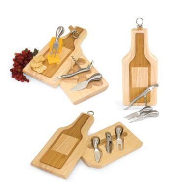 Picnic Time Silhouette Two-Toned Wooden Cheese Board