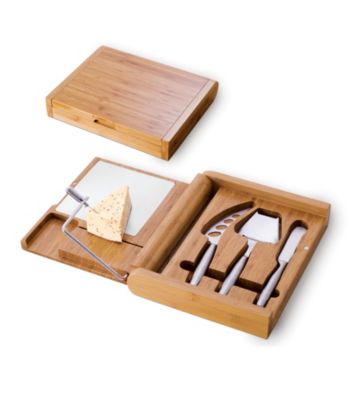 Picnic Time Soiree Hinge-Top Wooden/Aluminum Cutting Board