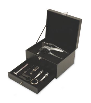Picnic Time Cabernet 8pc Black Leatherette Box Wine Accessories