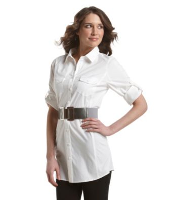 Fashion Focus Modern Stretch Belt - Pewter / Silver