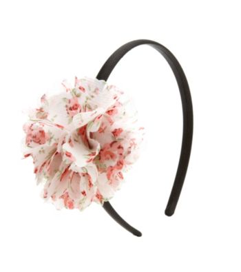 K&K Creative Headband with Floral Print Flower - Ivory
