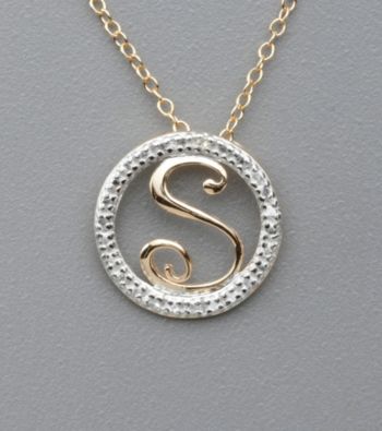 18K Yellow Gold Over Sterling Silver Genuine Diamond Accent Letter 