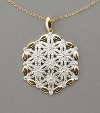 18K Gold Over Sterling Silver Genuine Diamond Accent Pendant
