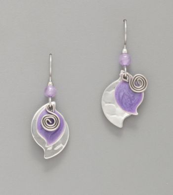 Silver Forest® Silvertone and Purple Paisley Drop Earrings