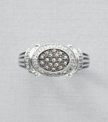 Brown Diamond Ring in Sterling Silver