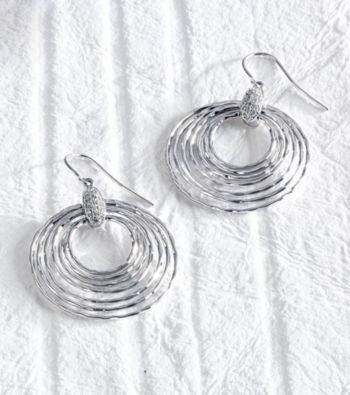 .16 ct. t.w. Diamond Sterling Silver Circles Drop Earrings