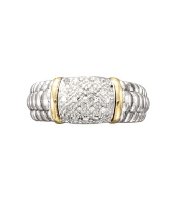 Sterling Silver and 14K Gold Ring with Diamond Accents