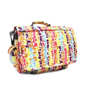 J World Laptop Messenger in Squares Neon