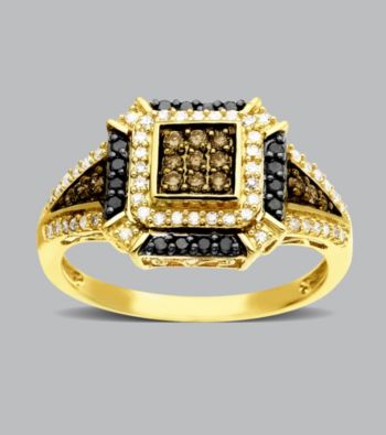 10K Yellow Gold .50 ct. t.w. Brown/White Diamond Ring
