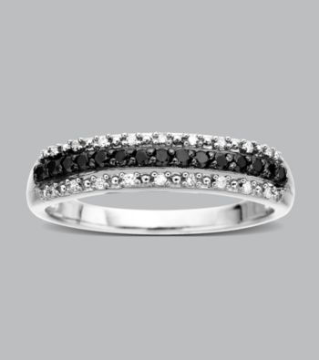 10K White Gold .20 ct. t.w. Black/White Diamond Band